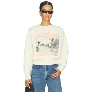 ANINE BING Harry Shrunken Sweatshirt Surfer in Ecru