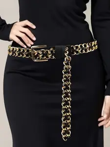 Women's Y2K Street Style Metal Chain Belt, Trendy Versatile Buckle, Fashion Accessory for Jeans Coats Dresses, Perfect for Parties Weddings Dates