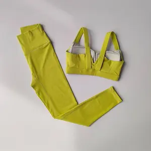 Seamless Yoga Set for Women, Workout Sportswear, Gym Clothing, Fitness Push Up Bra Set, High Waist Leggings, 2Pcs Sports Suits