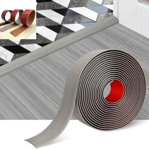 Self-adhesive floor transition strips - Elegant wood grain finish joint sealant for tiles and solid wood floors, durable DIY suitable for home decorative partitions with strong adhesion, modern floor accessories | High-quality floor accessories