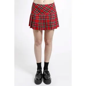 Tripp NYC Pleated Skirt [Red Plaid]