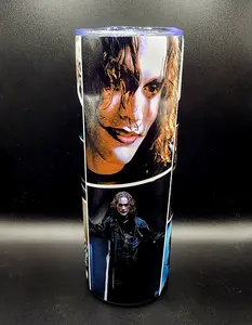 The Crow Eric Draven 20oz Stainless Steel Tumbler Horror 90's Goth Industrial Double Wall Vacuum Insulated Mug with Splash-Proof Lid & Straw
