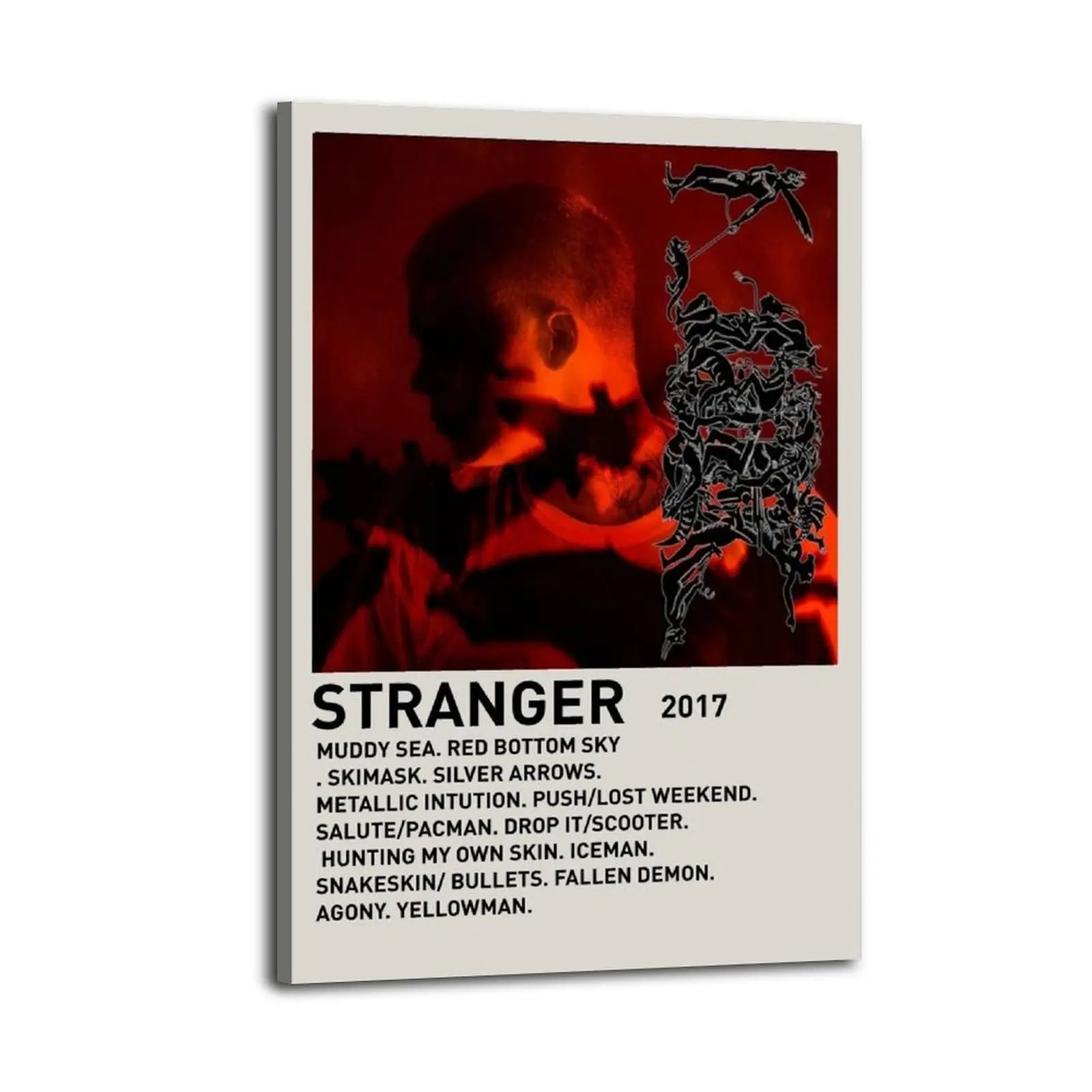 Yung Lean Stranger Frameless Wood Canvas Wall Art, Modern Aesthetic Home Decor, Gift-Worthy Poster Print for Living Room & Bedroom Home Supplies