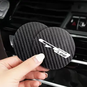 For KIA GTLINE 2Pcs Car Coaster Water Cup Bottle Holder Anti-slip Pad Mat Silica Gel Bottle Holder Pad