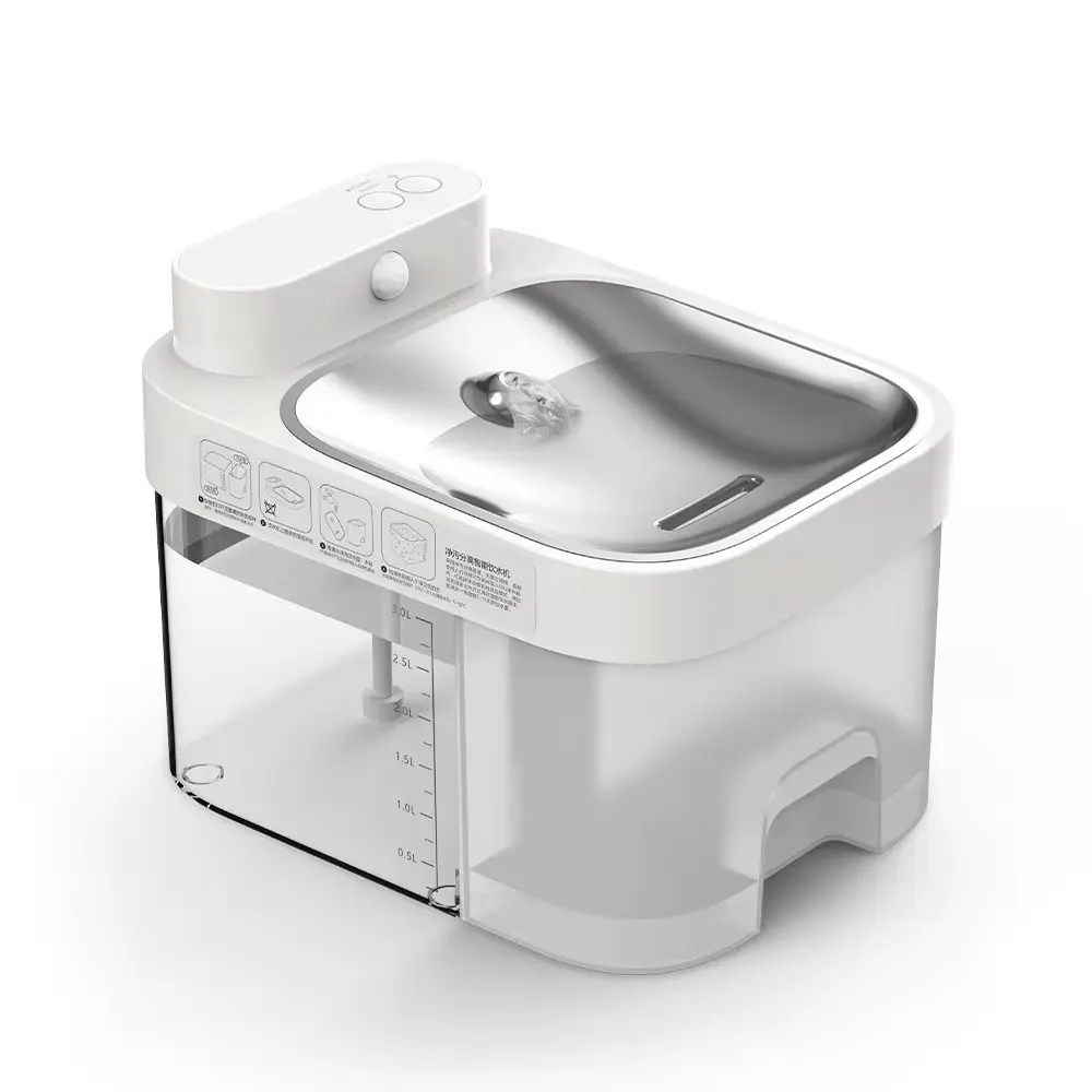 Eagej Cat Water Fountain, 2.4GHz Wi-Fi App Control Automatic Pet Water Dispenser with 5000mAh Battery, Separated Clean & Waste Water, Filter-Free Plug-In Fountain for Cats,back to school