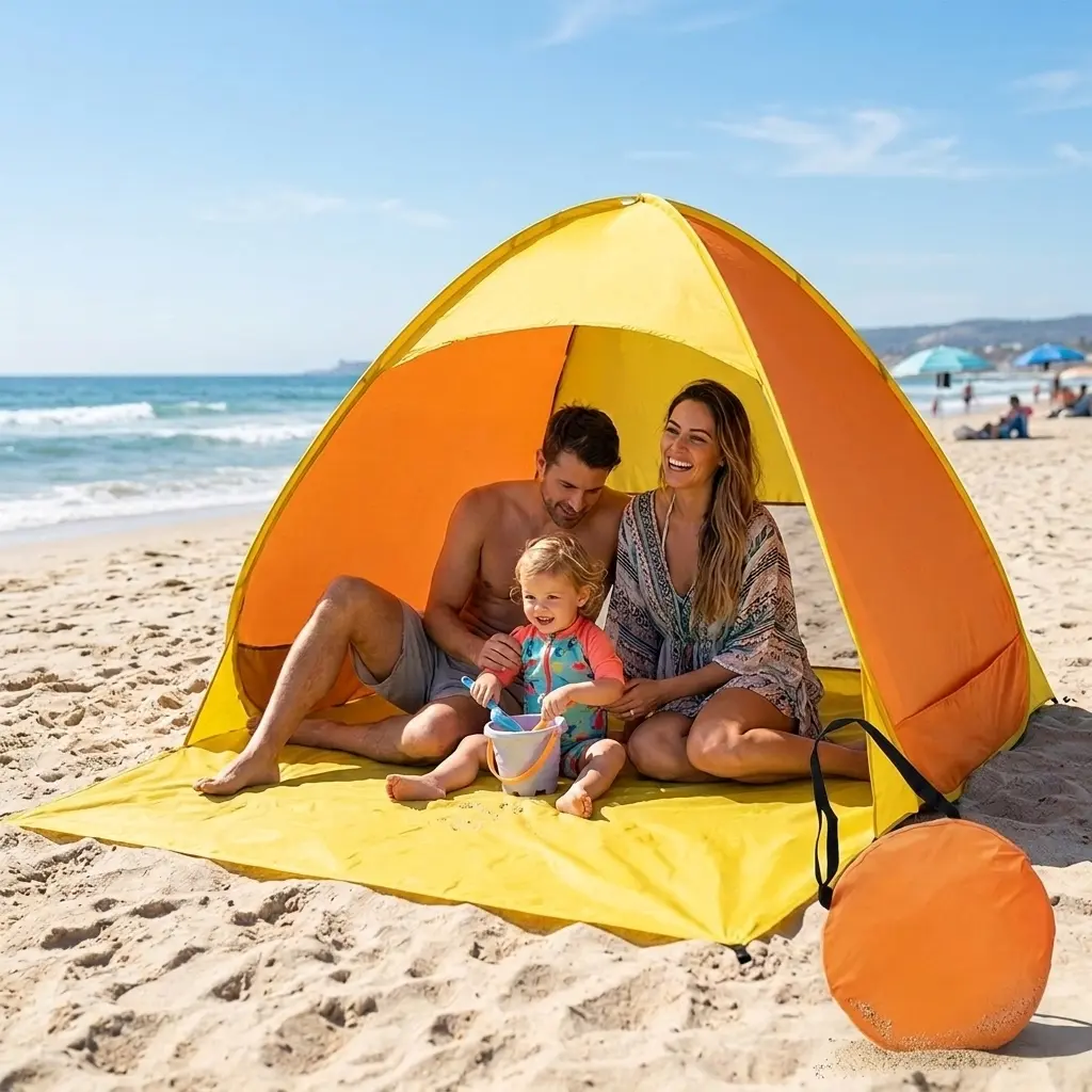 Stretchable Beach Shade Canopy I UV-ResistantPortableBeach Tent I Ideal Baby Shade Canopy I EssentialBeach-Related Store Items for Sun Protection!