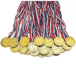 100 Pack Gold Winner Medals with Trophy Design| Plastic Award Medals for Sports, Competitions, Talent Shows, Corporate Events and Party Favors