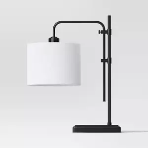 Knox Adjustable Shaded Table Lamp Black  - Threshold