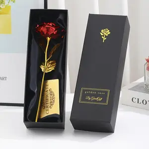 Gold Foil Rose Gift Box Set for Mother's Day & Birthday, Realistic Artificial Roses, Party Decorations, Elegant Gift for Girlfriend