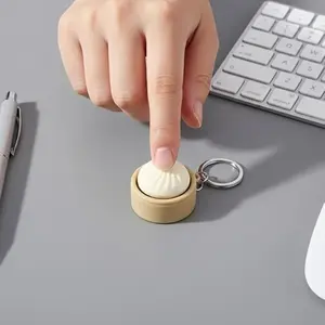 1/2/3/4 Pcs Mini Dumpling Keyboard Fidget Toy, Fidget Clicker Keychain, Crisp Click Sound Anxiety Relief and Focus Boost, Desk Toy for Work Office Travel Home