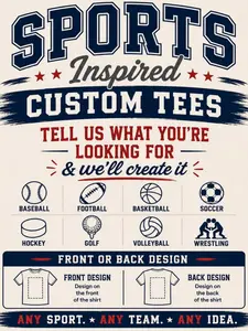 Custom Sports Inspired Tee | Personalized Team Color Shirt | Soft Bella Canvas