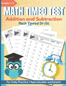 Math Timed Test: Mad minutes Math drills Addition and Subtraction | 100days of speed drills to improve automaticity of math facts | Digits 0-20
