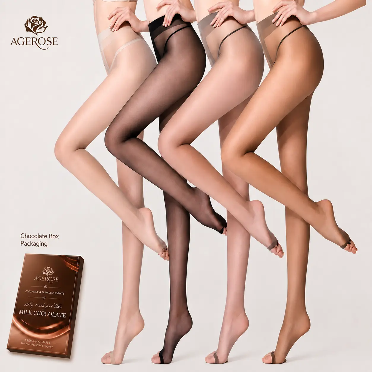 AgeRose women's open-toe tights, ultra-thin transparent 0D pantyhose, soft and stretchy tights, perfect for sandals, summer outfits, and everyday fashion