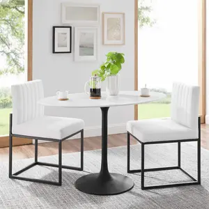 Modway Lippa 48" Oval Dining Table in Black White