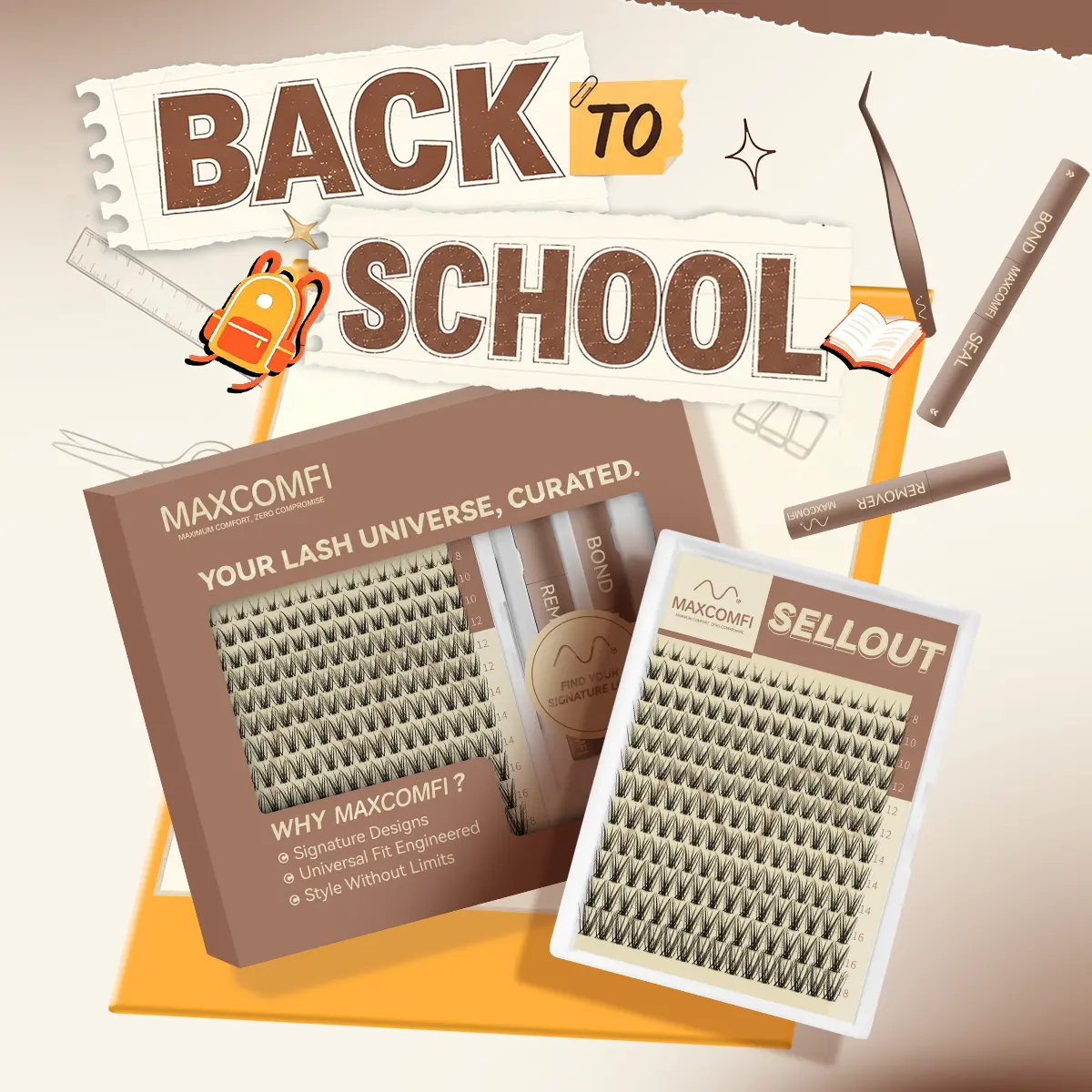 MaxComfi Petite Subtle Fake Lashes DIY Lash Kit - Sellout Puppy Flora Style Cluster Eyelashes, Gentle, Comfortable, Long-Lasting, Waterproof, Super Soft, Thin Band, Natural Daily Volume, Beginner-Friendly, Easy-to-Apply Summer Beauty Essential, Lash Clust