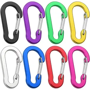 Multi-Use Carabiner Clips, Lightweight Locking Carabiner Clip, S-Type Spring Snap  Hook
