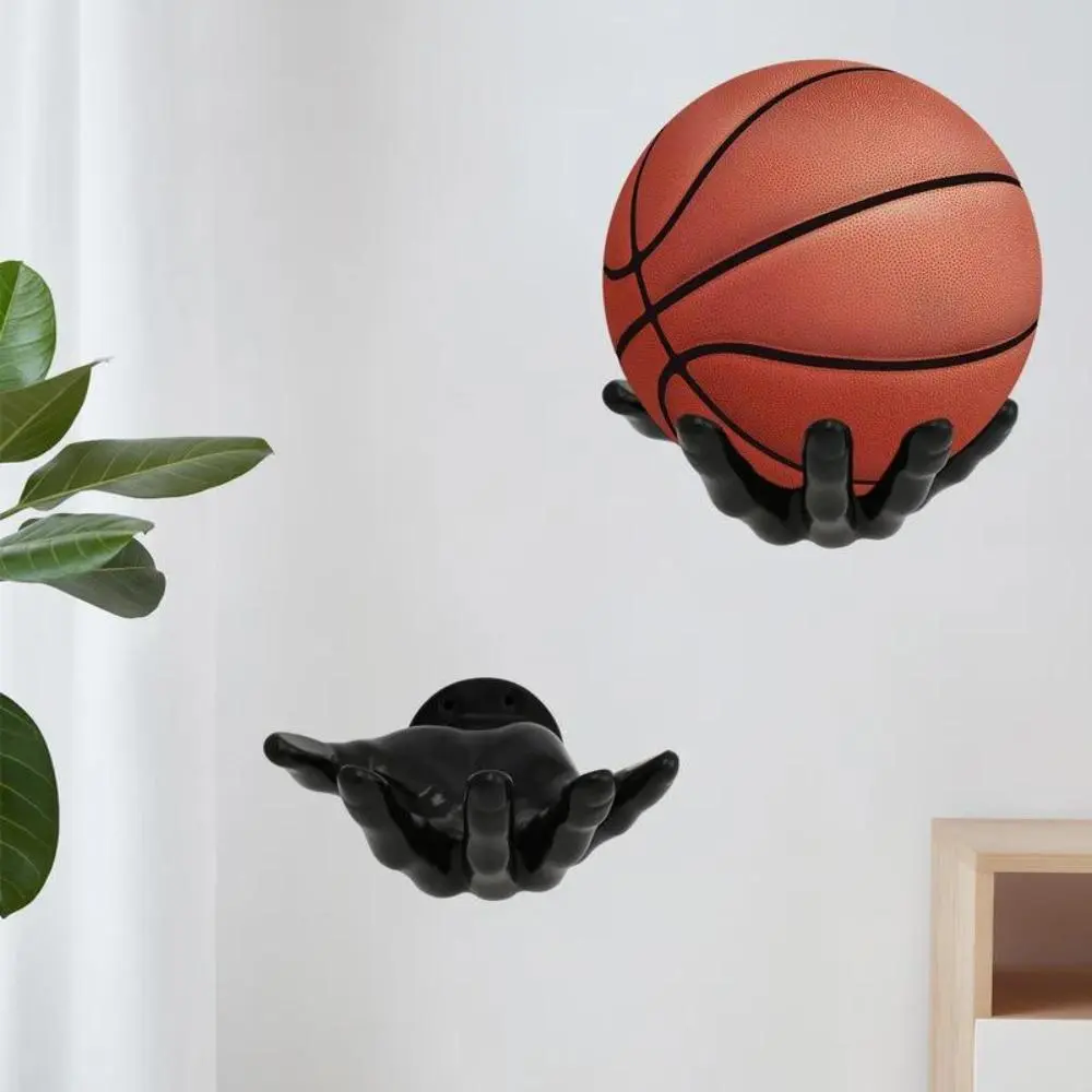 Basketball Storage Rack, 1 Count Wall Mounted Hand Shaped Ball Rack, Multi-purpose Football Display Shelf, Room Decor Holder, Space Saving, Organizer, Storage Holders, Decorative