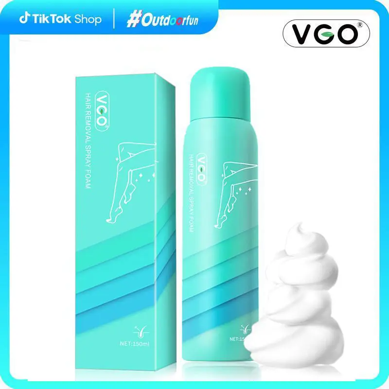 VGO Hair Removal Spray Mousse, 150ml Fast-Acting Hair Removal Cream for All Skin Types, Soothing & Gentle Formula for Underarms & Body, Includes Wipes, Fine Hairs