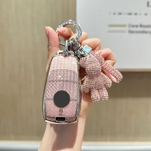 for Mercedes Key Fob Cover, Stylish Soft TPU Key Case for Benz A C E G S Class CLA E43 GLA/B/C/E GT SLC/K/S Keyless Entry Smart Car