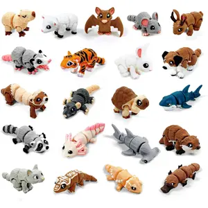 21 Pcs Mini 3D Printed Animal Statues Movable Joints Realistic Collectible Figurines Set for Adults Home Office Desk Decoration & Display