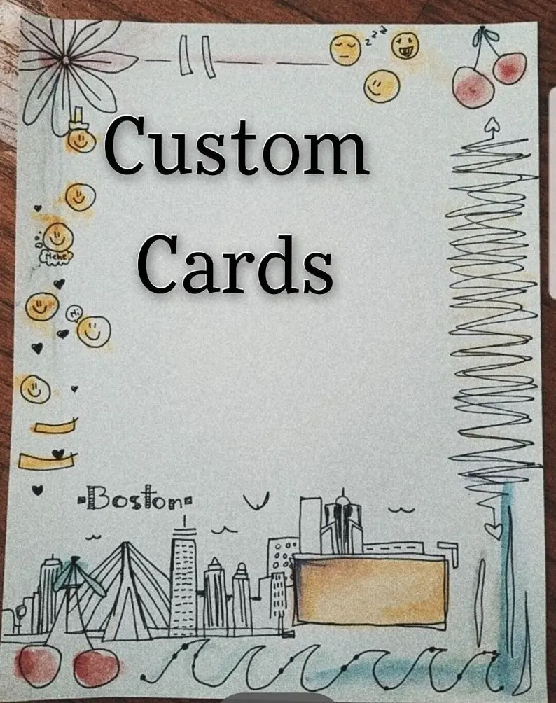 Personalized Cards - 100% Unique, Made by Hand on Demand, Design your own Card (one), Custom, Entirely Personalized, Handmade