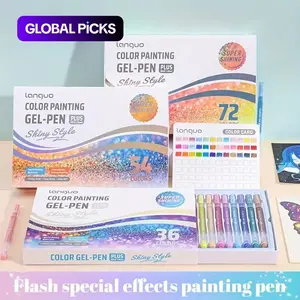 36/54/72 Colors Glitter Gel Pens, Large-Capacity 1.0 mm Tip Flash Effect Colored Pen Set, Ideal for Art, Notebooks, Scrapbooking and Office Supplies, Art Drawing Supplies, DIY Painting Supplies #GLOBAL PICKS