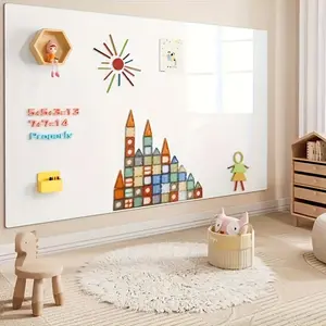 Modern Magnetic Whiteboard Wall Set, Self-Adhesive Soft Magnet Surface, Durable Plastic Structure, Erasable, Ideal for Teaching, Training, Office, Home Use