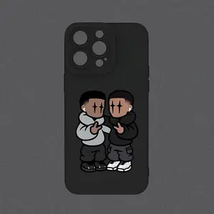 Hiphop Brothers Cartoon Creative Funny Design Phone Case for iPhone Models, Perfect Gift for Couples & Teens, Birthday & Christmas Present