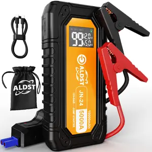 Portable Jump Starter 5000A, 12V Car Battery Booster with LED Display, 45W PD Fast Recharge, IP65 Waterproof, SOS Flashlight for Emergency
