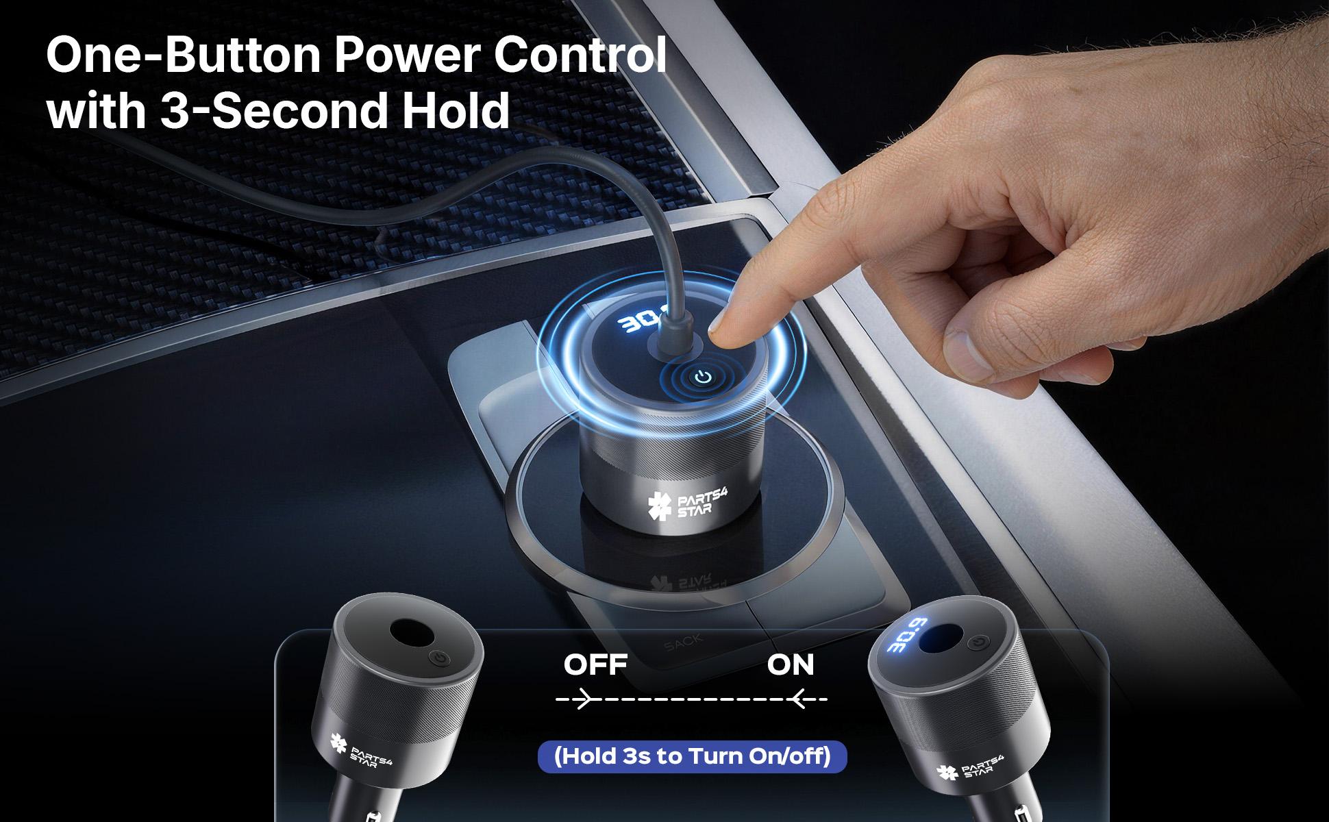 Starlink Mini Car Adapter 12V/24V to 30V DC Step-Up Converter with Digital Voltage Display & Power Switch