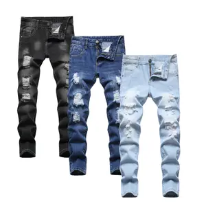Boy's Ripped Jeans Skinny Fit Destroyed Distressed Fashion Comfy Denim Jeans Pants