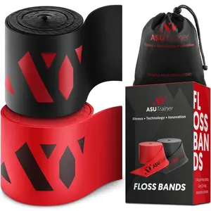 ASU Trainer Pro-Grade Floss Band Set of 2 - for Muscle Compression of Regular or Extra Intensity Elastic Resistance