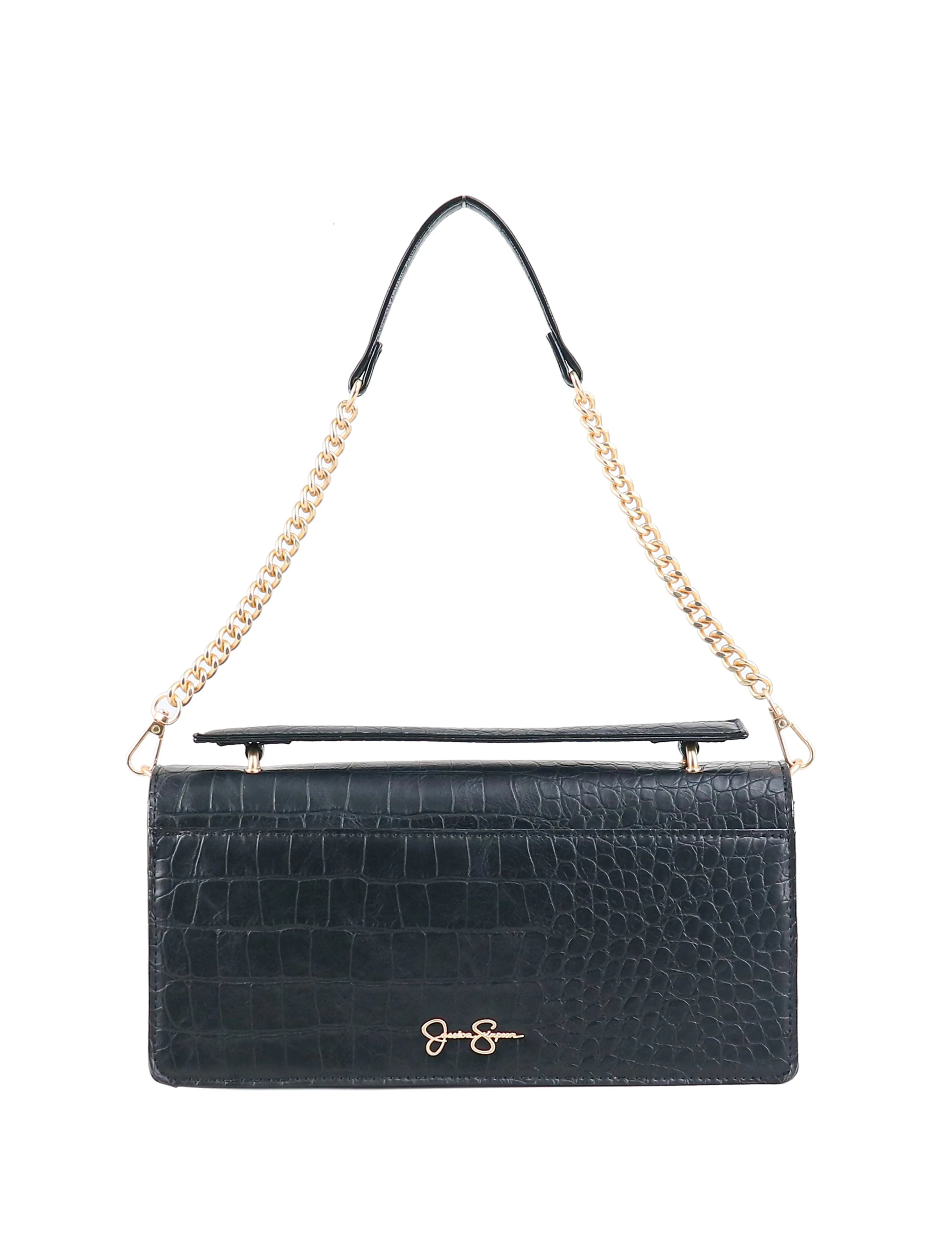 Brooke Clutch in Black Croco - Product in Focus as Described