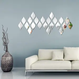 20pcs Water Drop Mirror Wall Stickers Set, Self-Adhesive DIY Wall Decor, Removable Wall Art Decals for Home Living Room Bathroom Office Dormitory Decorations