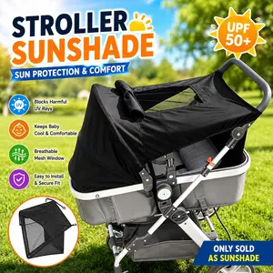 1pc stroller sunshade teaching aid, universal stroller canopy with mesh window is an essential material for travel, prevents UV rays, adjustable sunshade, is a very good teaching aid