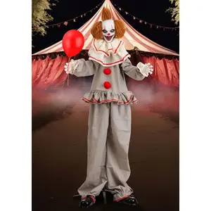 5.5FT Red Cent the Nightmare Clown Animated Decoration - Scream Saver