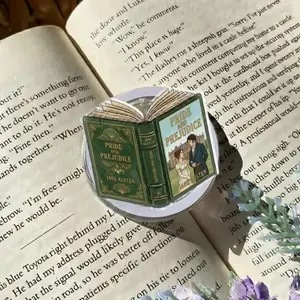 Pride and Prejudice Reading Lover Accessories, Bookish Kindle Grip , Gift for Bookworms, Book Lover Griptok, sticky phone grip magnetic mount, Compact Holder Stand
