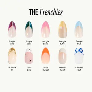 Bougie French Collection - Chilltips Press On Nails Iridescent Shimmer Salon Quality Rhinestone