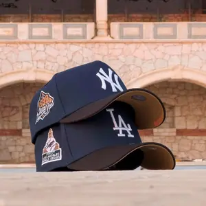 New Era New York Yankees & Los Angeles Dodgers 9FORTY A-Frame Snapback Cap – Navy Brown MLB Baseball Hat for Men & Women