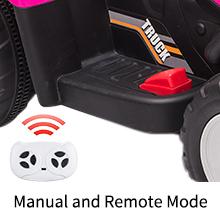 GARVEE 12V Electric Tractor with Trailer: Toddler Ride-On Car, Remote Control, 7-LED Headlights, 2+1 Gear Shift, MP3/USB, for Ages 3-6, Available in Green with 25W or 35W Motor Options and Tread or EVA Tires.