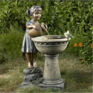 212 MAIN Versando Outdoor Stone Look Bird Bath Garden Fountain, Weatherproof Design with Outdoor Fountain Pump, Pet Bird Feeding & Watering Supply, Garden Fountains, Outdoor Garden Accessories