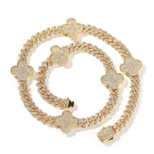 【PANG Jewelry】Fashionable and Simple Four-Leaf Clover Necklace with Diamonds Versatile and Suitable for All Occasions Collar Chain Accessory