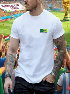 2026 Mexico World Cup Cotton Short Sleeve T-Shirt, Slim Fit Casual Style, Unisex Fan Support Tee, Breathable and Durable