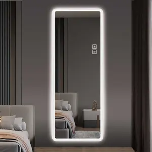 Full Length Lighted Vanity Body LED Wall Mounted Mirror Big Size Rounded Corners Bedroom Living Room Dressing Hotel