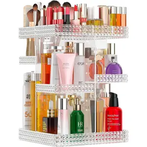 Makeup Organizer 360? Rotating  Clear Organizador De Perfumes, 7 Layers Large Makeup Organizers and Storage, Perfume Organizer for Vanity, Dresser (Plus Size Clear)