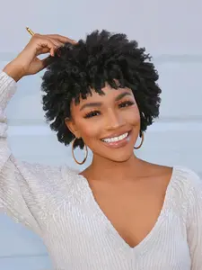 Dreadlock Wig for Women, 3 Inch Short Afro Curly Dreadlock Wigs, Faux Locs Twist Braiding, Synthetic Hair Wigs, All Seasons