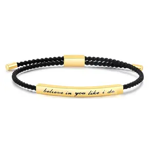 Believe In You Like I Do Bracelet Motivational Bracelet for Women & Men Adjustable Braided String Inspirational Gifts