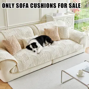Bohemian Plush Anti-Slip Cushion Cover (Sold Individually), Soft Washable Sofa Slipcover, Easy Care Protector for Living Room Office Home Decor
