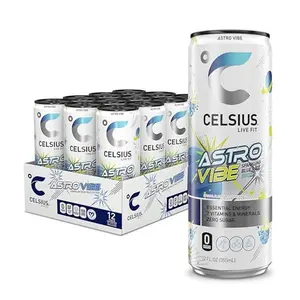 CELSIUS ASTRO VIBE Sparkling Blue Razz, Sugar Free Energy Drink, 12 Fl Oz (Pack of 12) CELSIUS ASTRO VIBE Sparkling Blue Razz, Sugar Free Energy Drink, 12 Fl Oz (Pack of 12)