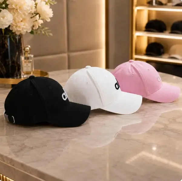 Premium Black Baseball Cap with 3-Ietter Logo Adjustable Fit for Men and Women
